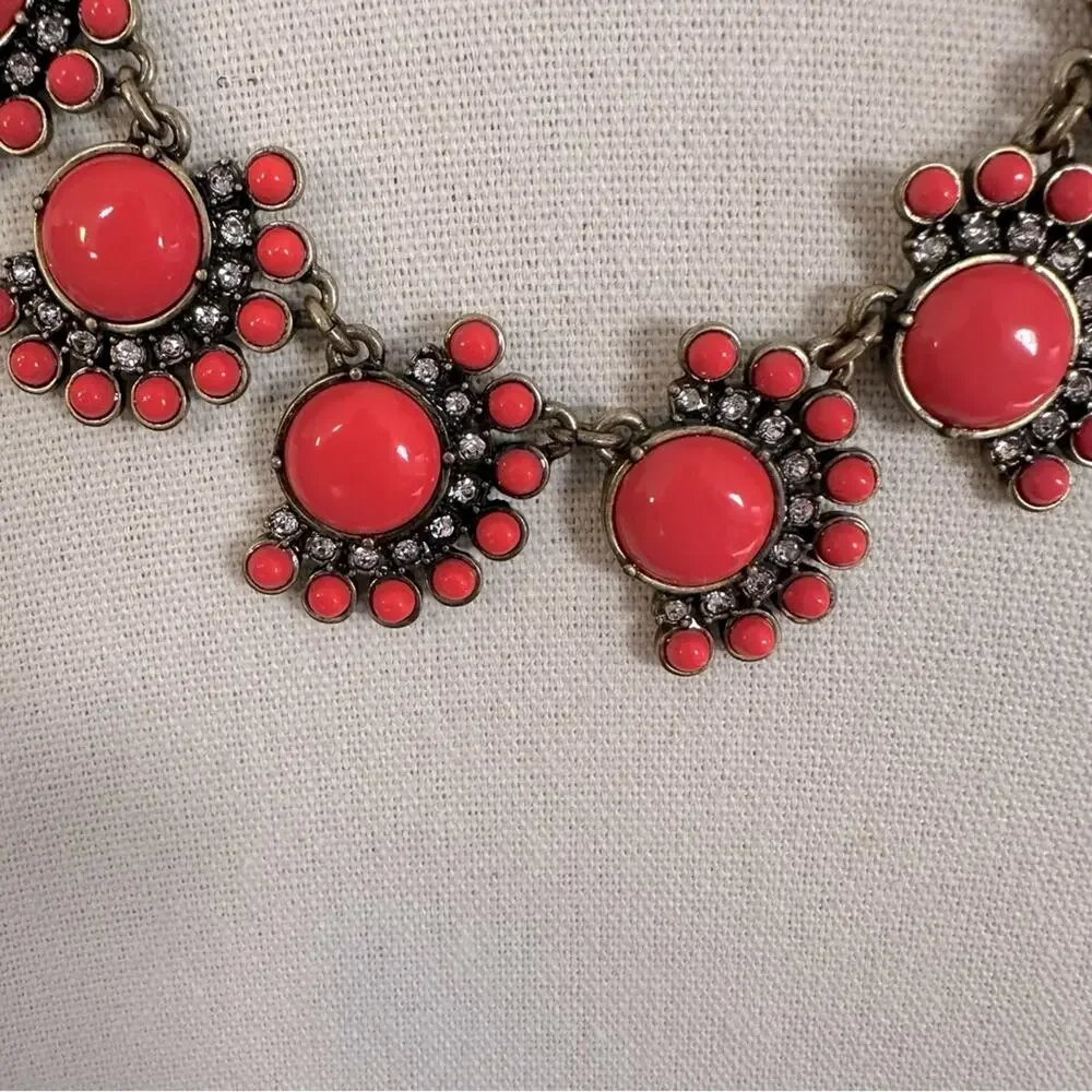 J Crew coral necklace Western Southwestern Coastal Cowgirl Costume Jewelry